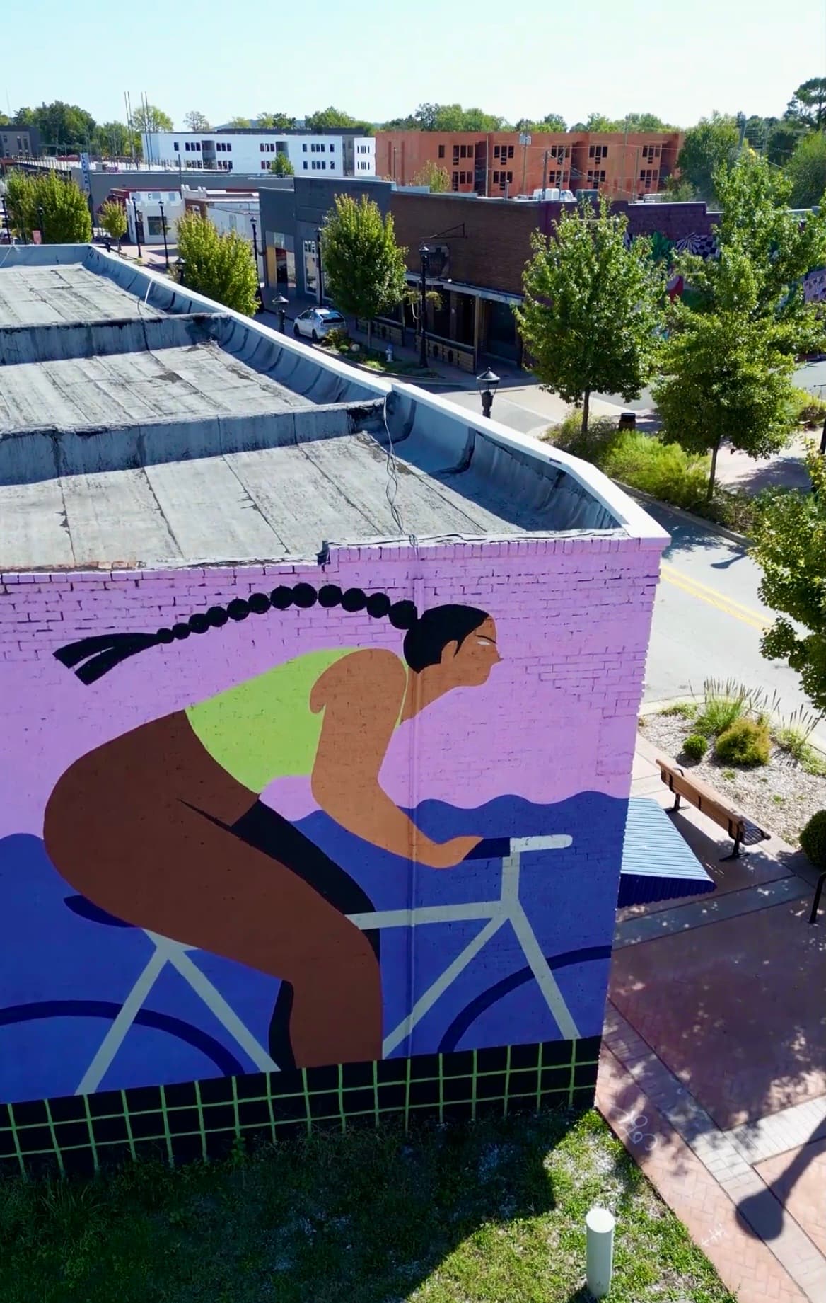 Colorful public mural in Downtown Springdale