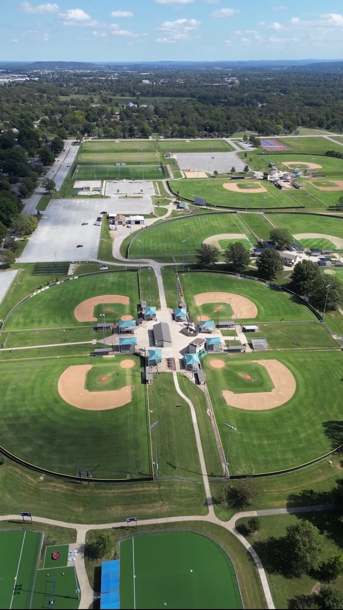 Tyson Sports Complex in Springdale from above